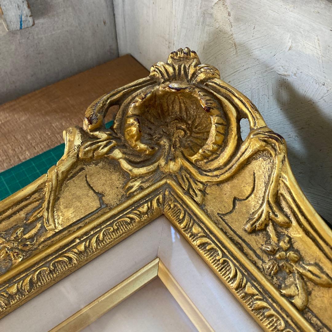 F10号 油彩額縁 ゴールドフレーム アートフレーム 金色 ガラス