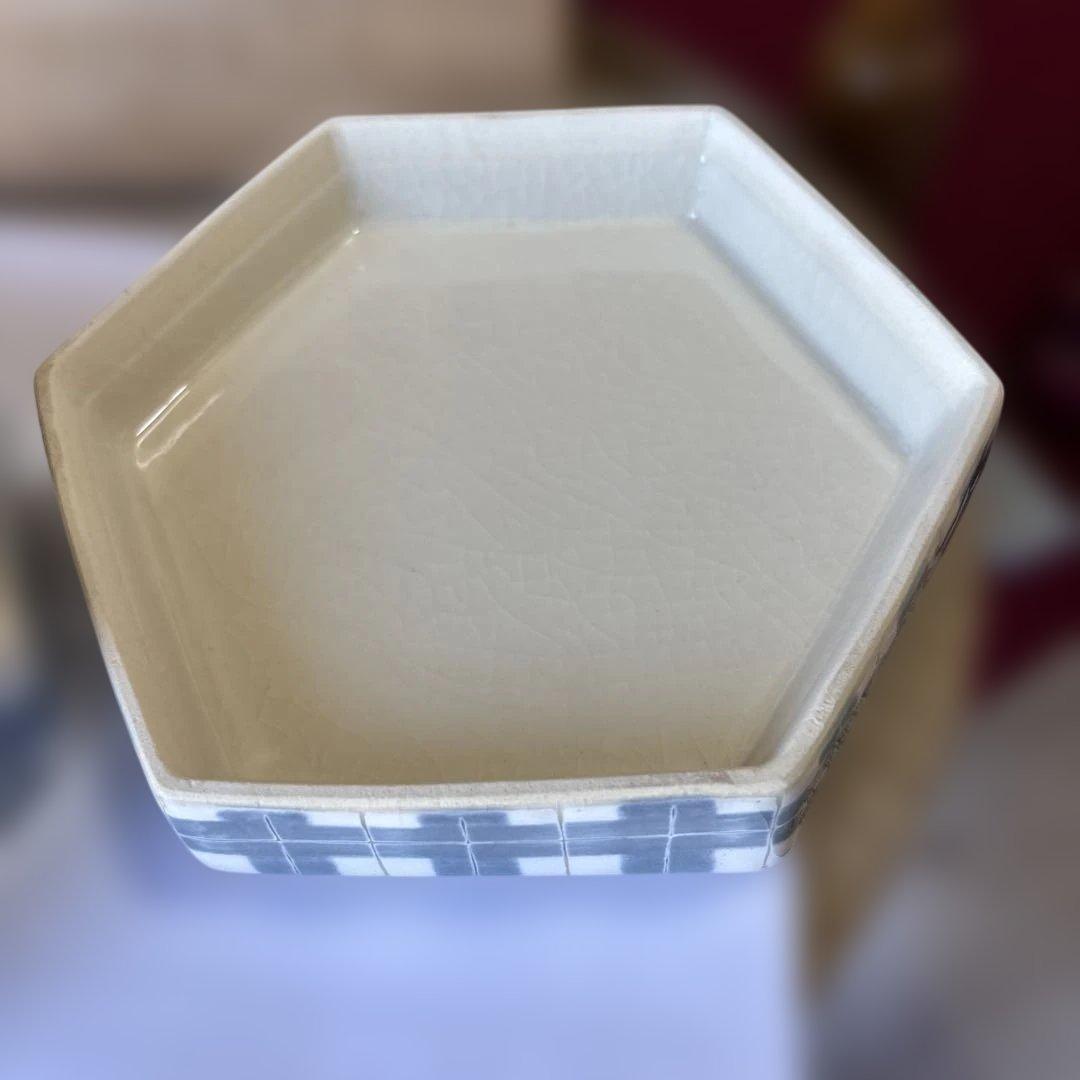 京焼 徳力孫三郎 彩画魚文陶箱 蓋物　共箱