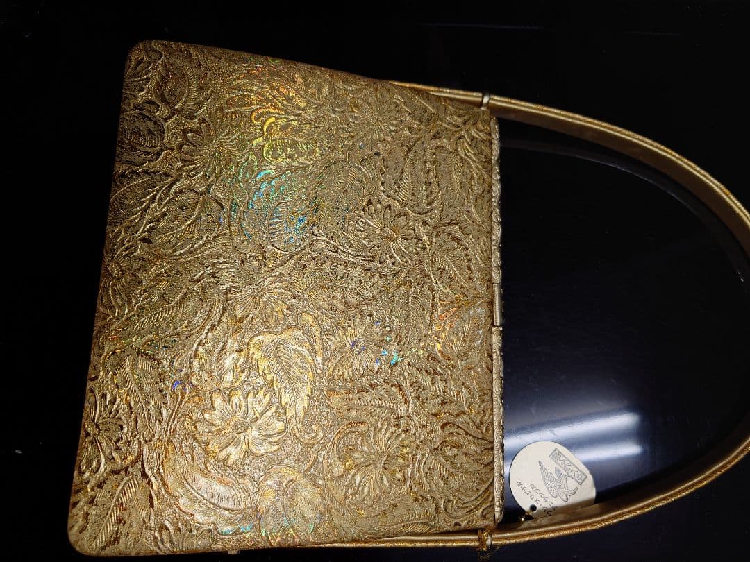 金鷲印　バッグと草履セット　ゴールド