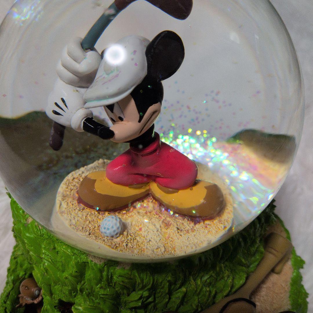 オルゴール　ミッキーのゴルフ　スノードーム