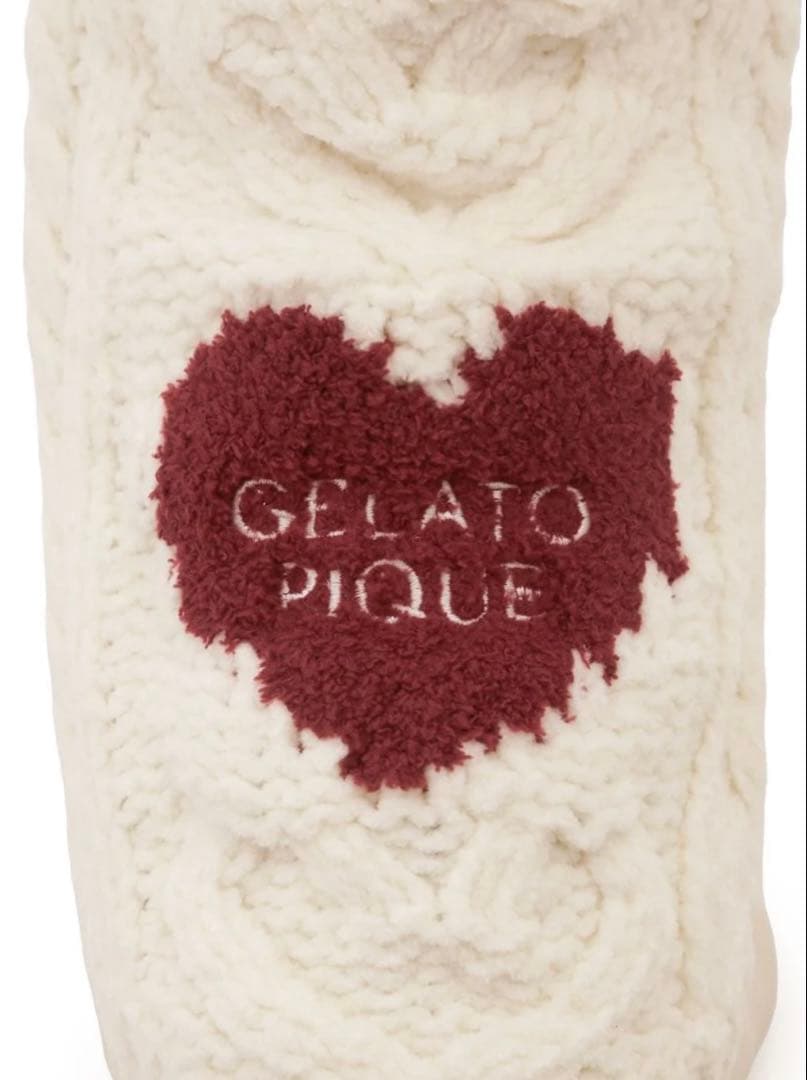 ジェラートピケ ハートアランハイネックプルオーバー　M