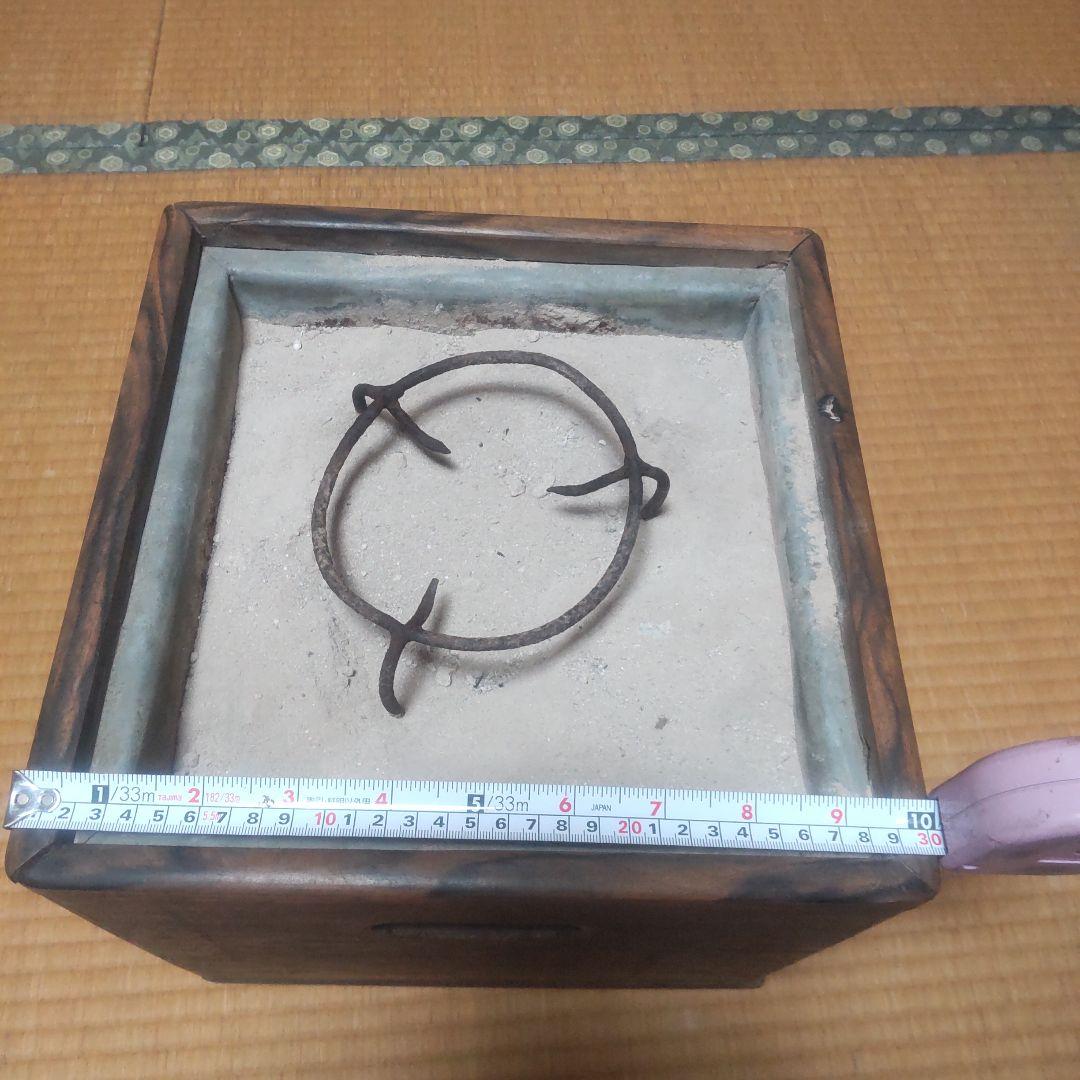 木製火鉢　レトロ　アンティーク　古民具　角火鉢　手あぶり火鉢　箱火鉢　伝統工芸