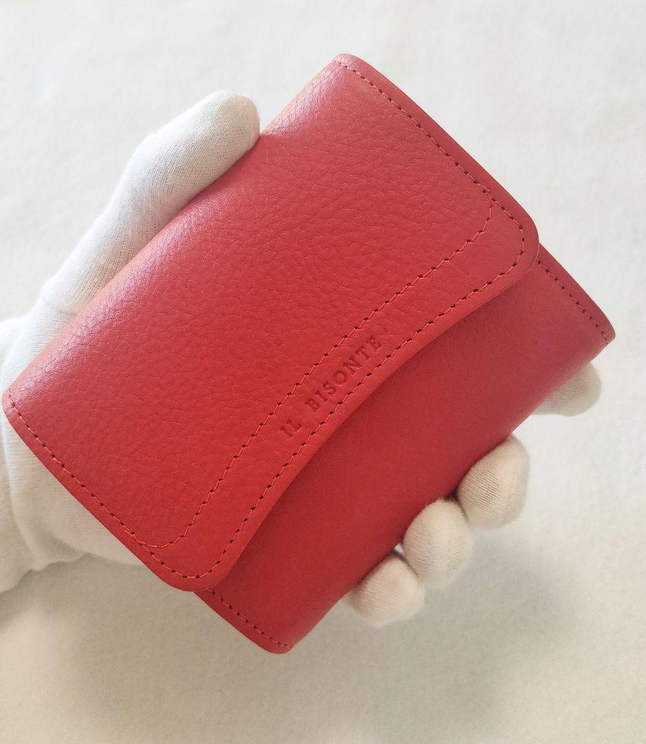 maya.【新品】 イルビゾンテ 二つ折り財布 コンパクト トマトレッド