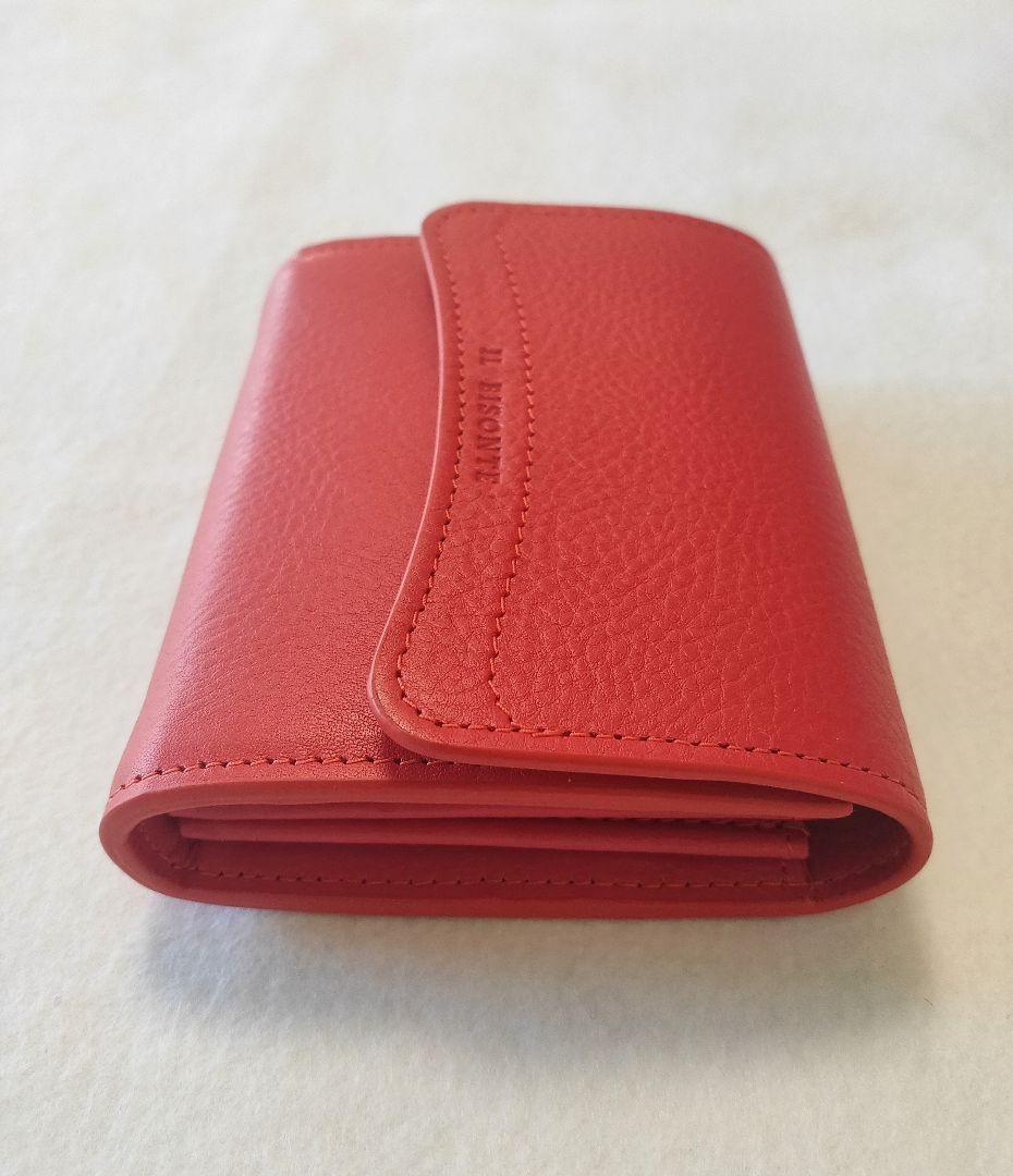 maya.【新品】 イルビゾンテ 二つ折り財布 コンパクト トマトレッド