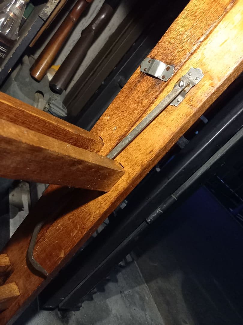 1960's　ヴィンテージ　ナチュラル　オーク　ウッド　ラダー　正直脚立　８号