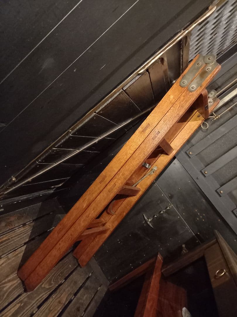 1960's　ヴィンテージ　ナチュラル　オーク　ウッド　ラダー　正直脚立　８号