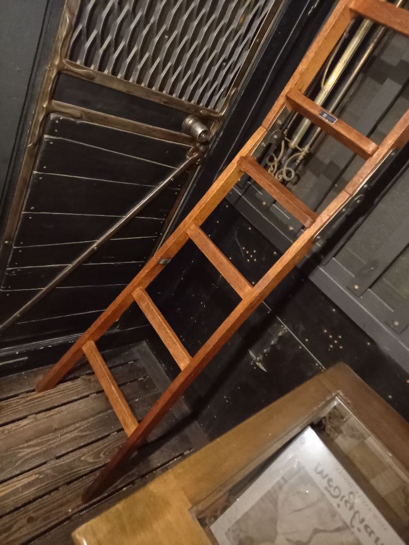 1960's　ヴィンテージ　ナチュラル　オーク　ウッド　ラダー　正直脚立　８号