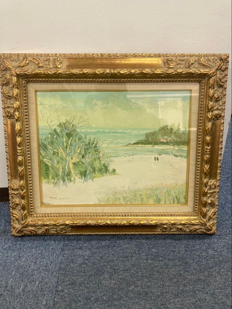 海岸風景画 フレーム付き