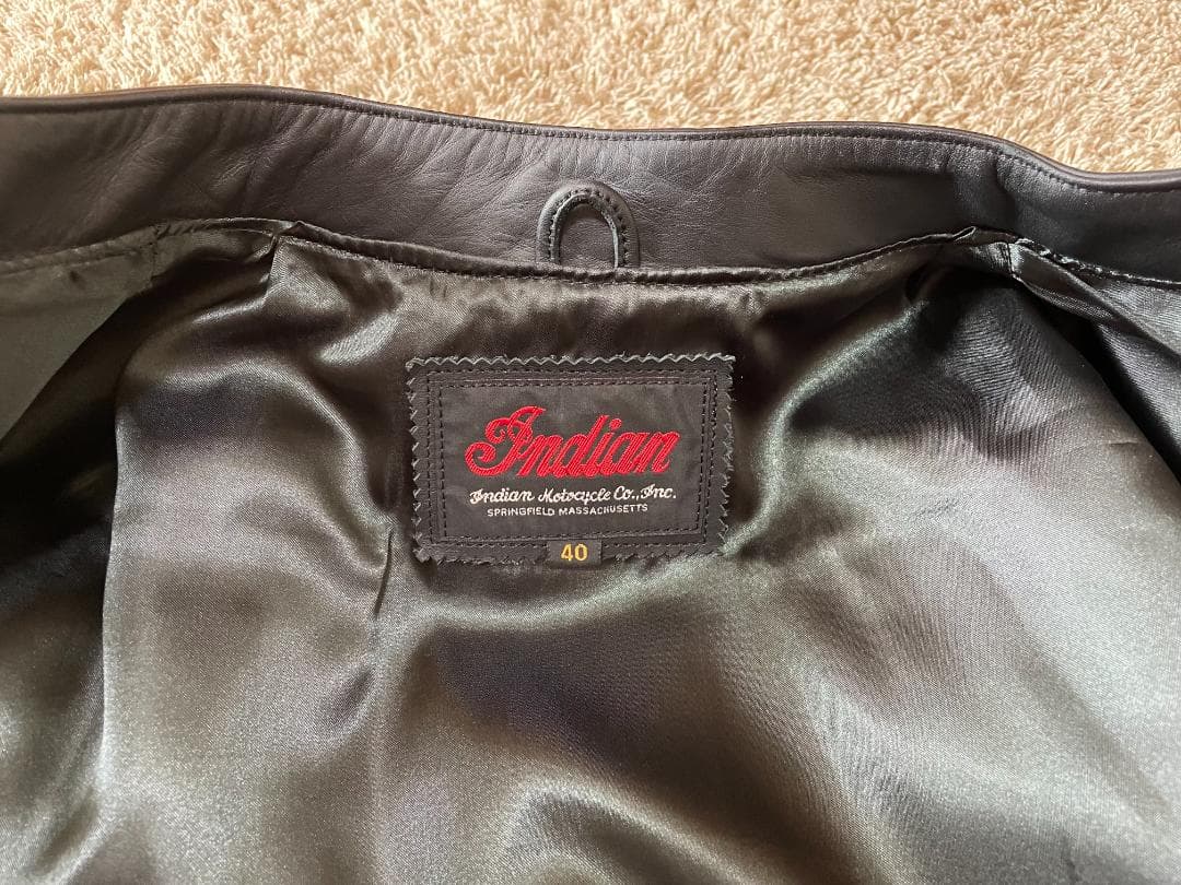 INDIAN MOTOCYCLE シングルライダース ブラックレザー 40サイズ