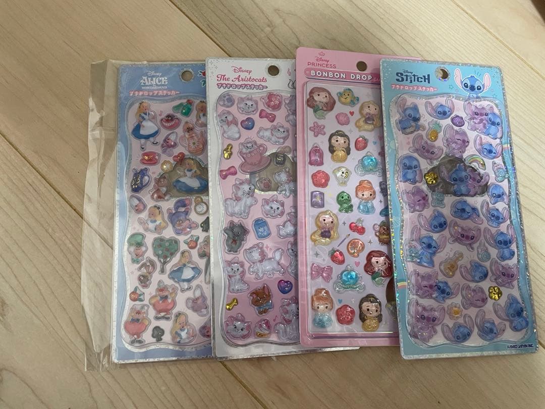 正規品　プチドロップステッカー　マリーちゃん　アリス　スティッチ　プリンセス