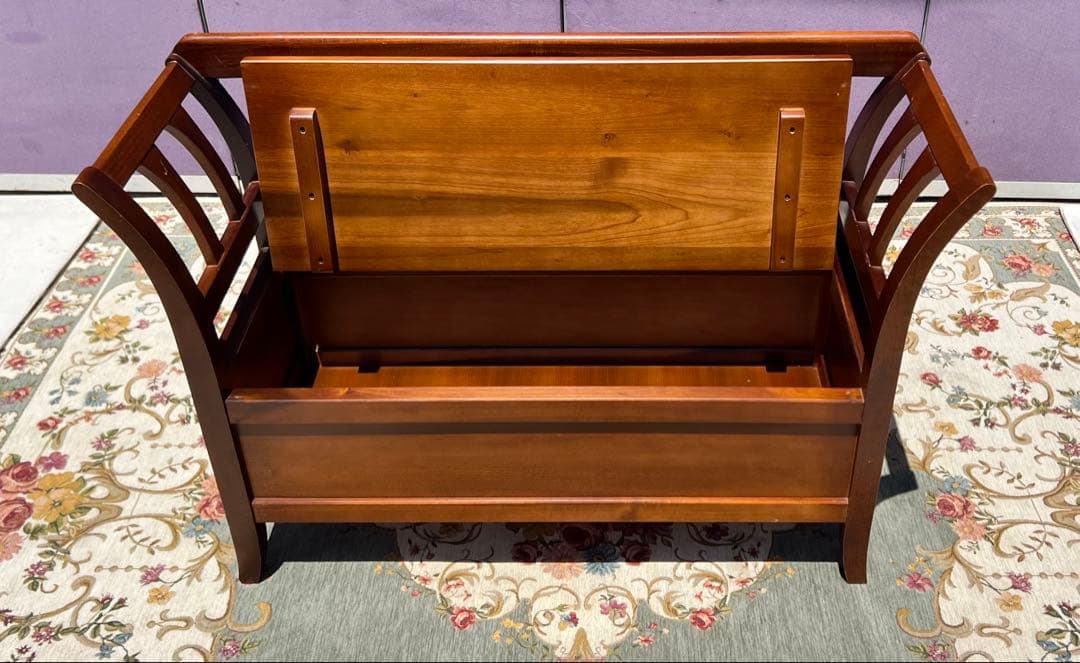 木製収納ベンチ ブラウン