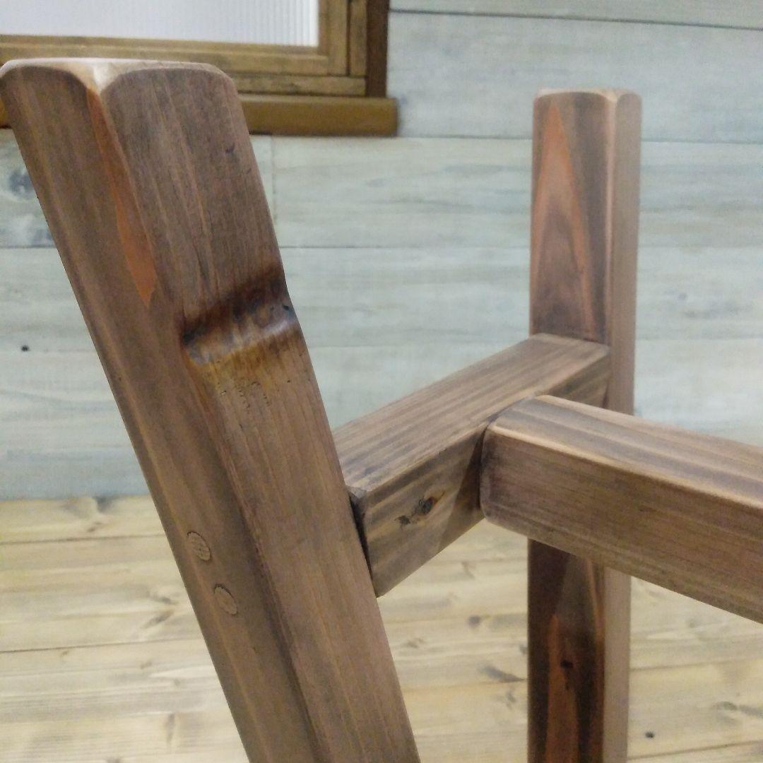 ※キズ有り　ハンドメイド木製ベンチ　幅100㎝　座面高45㎝　アンティークグレー