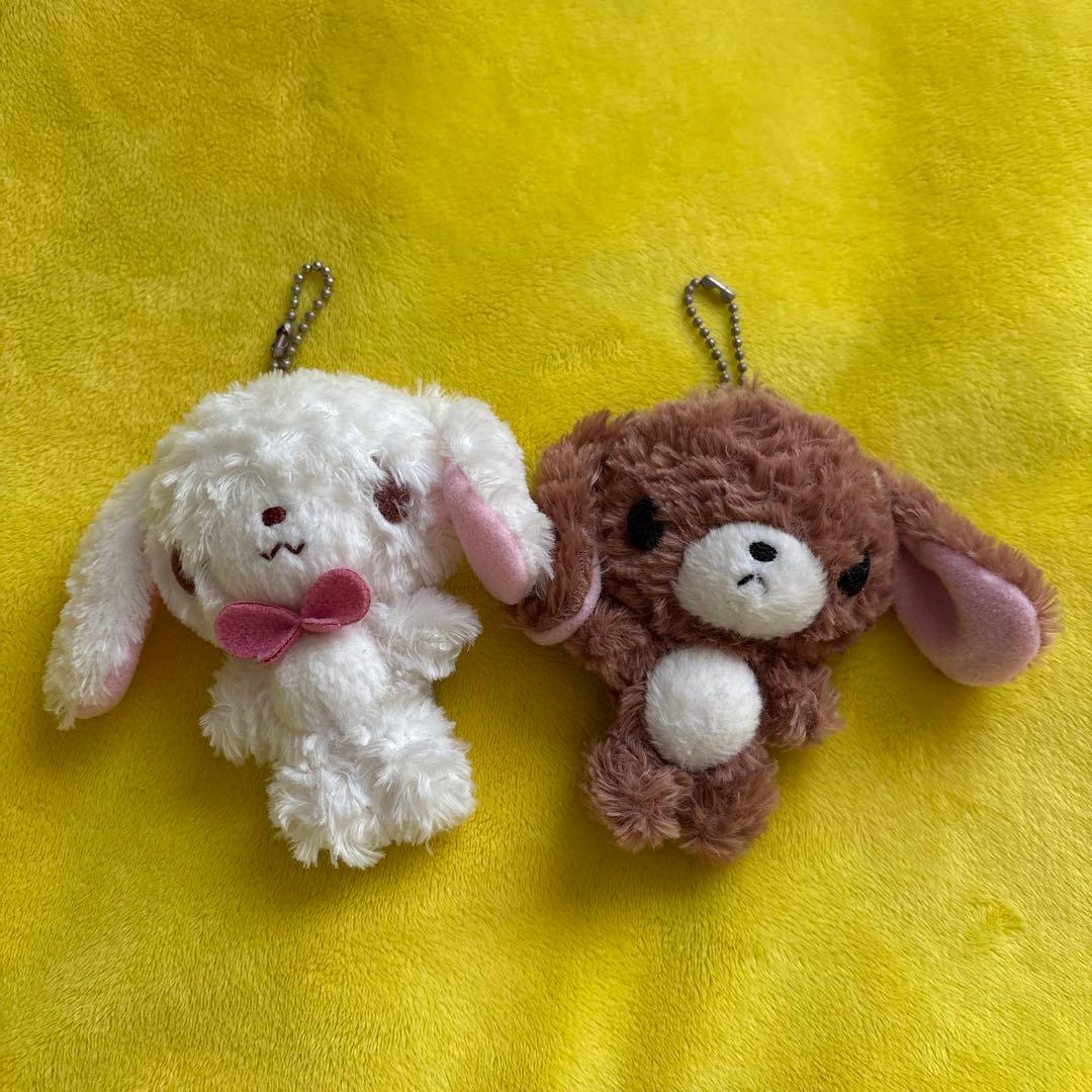 シュガーバニーズ 当時 マスコット キーホルダー しろうさ　くろうさ　サンリオ