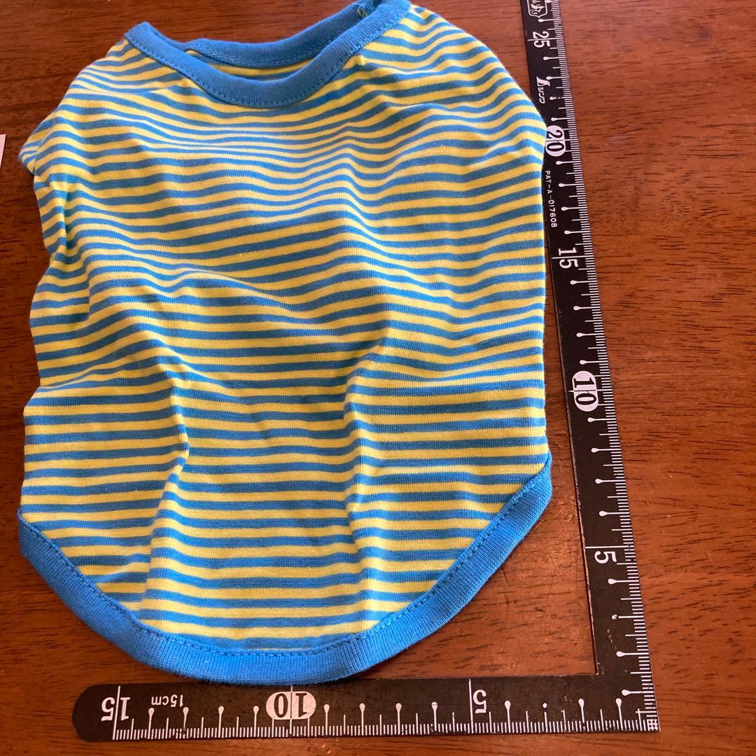 ワンちゃん　タンクトップ　3号　新品未使用　犬用　ブルーイエロー　ボーダー