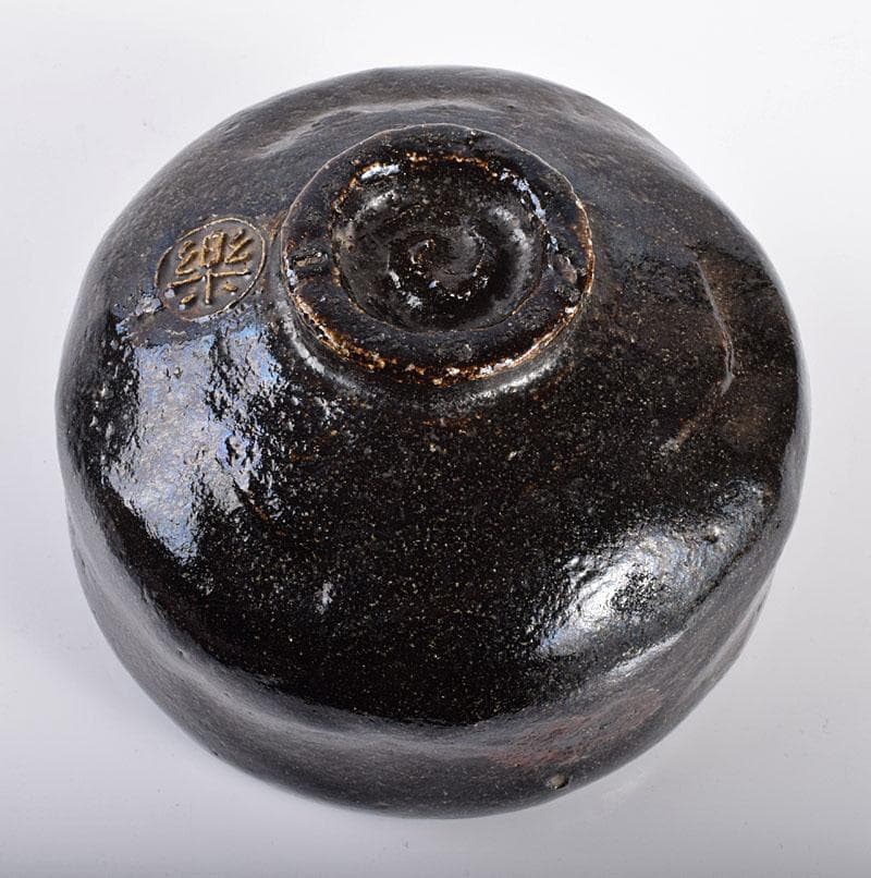 茶道具　長入作　黒楽茶碗　十二代楽吉左衛門弘入極め箱二重箱　F　R4243
