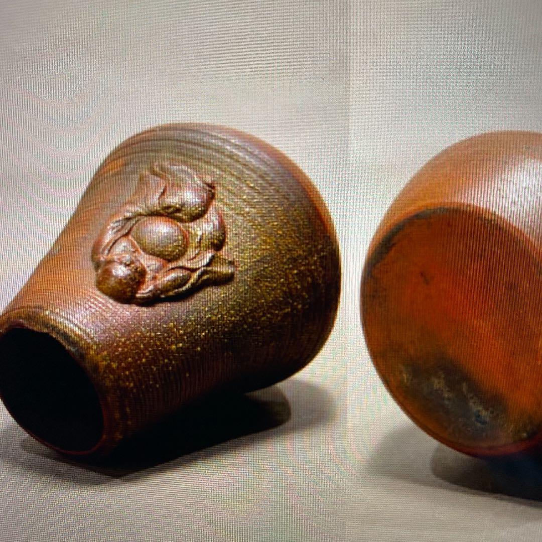 江戸期　古備前布袋花入茶道具時代骨董品整理品