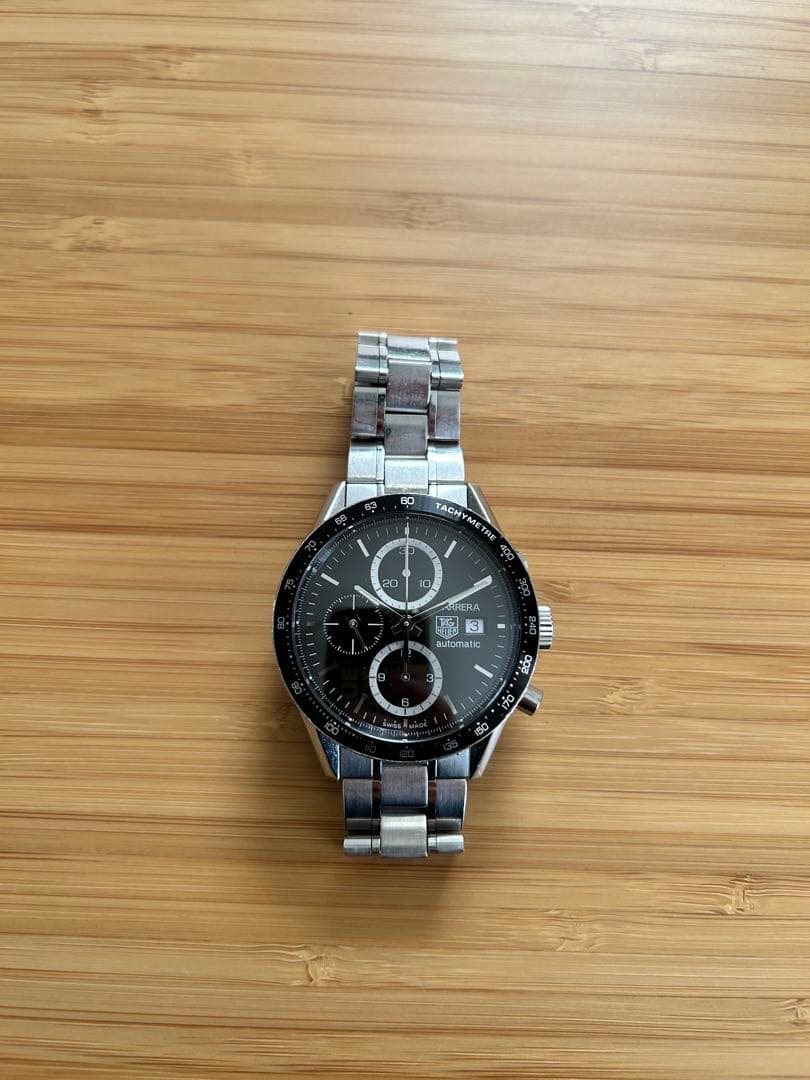 タグホイヤー　カレラCV2010自動巻きクロノグラフ時計 ブラック