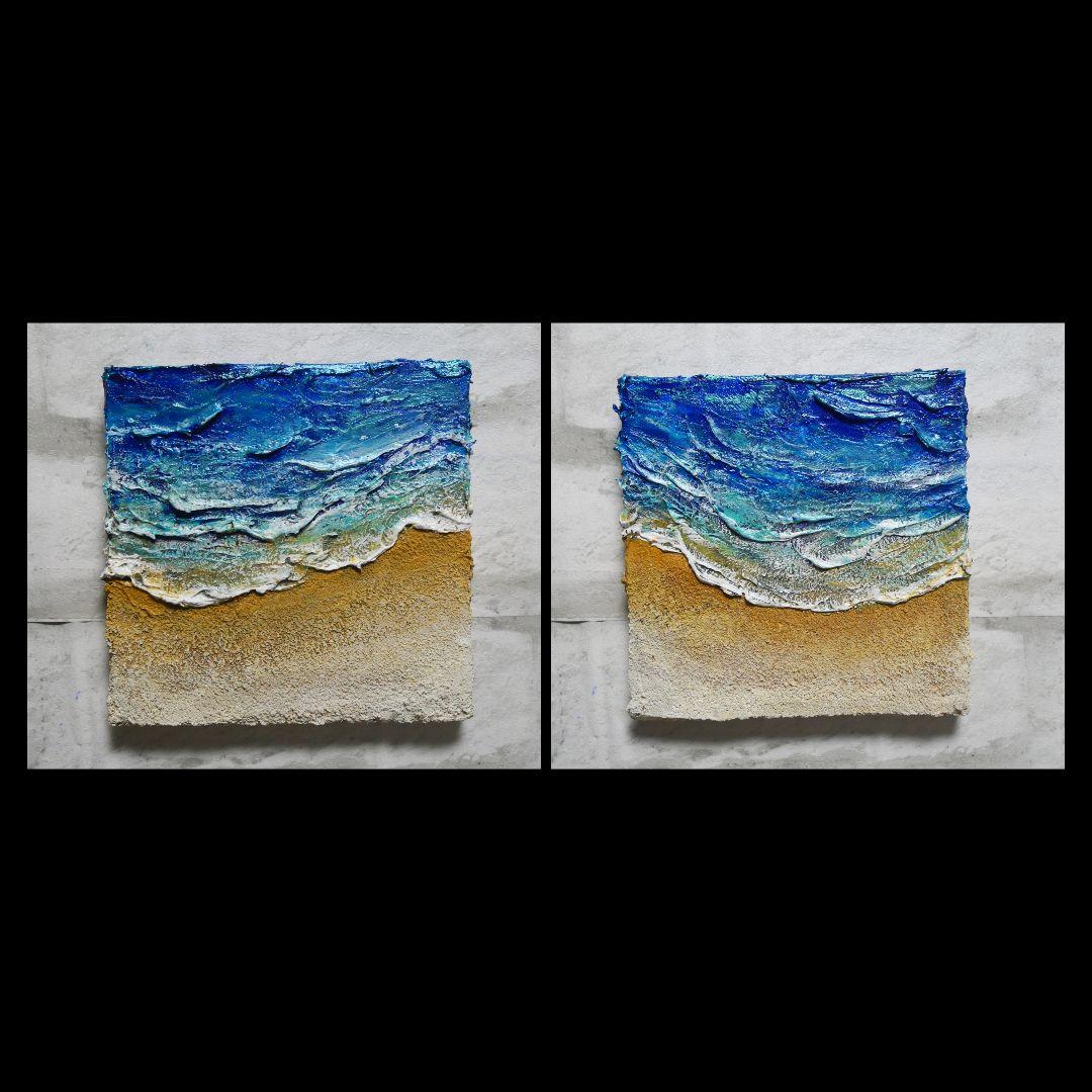 油絵 油彩 油彩画 絵 絵画 【海と波】