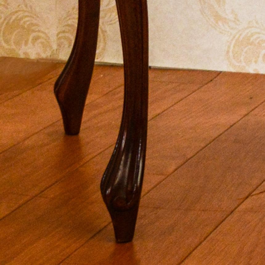 値下げ! マホガニー ロココ調　猫足スツール　モケット　匿名配送　明るいブルー