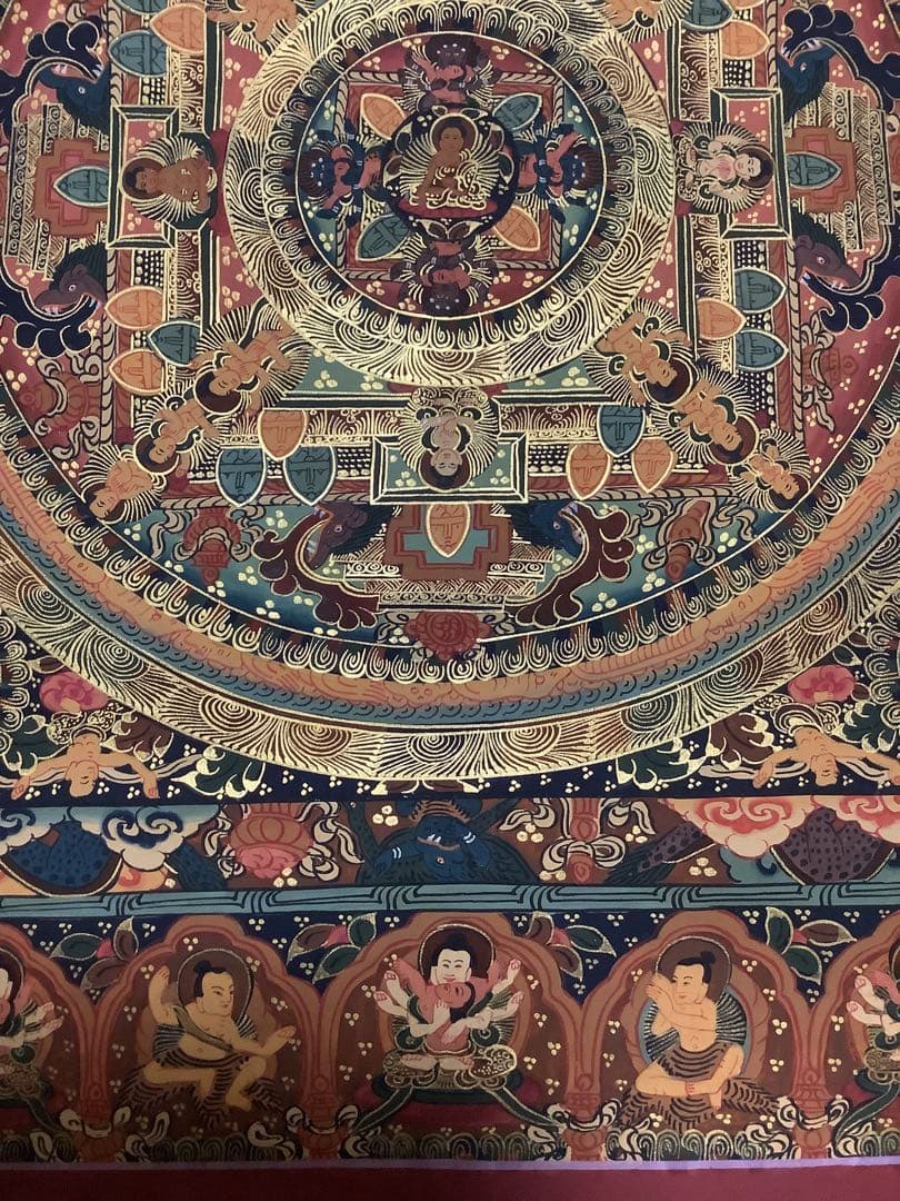 《 チベット密教　新品　1点物 》 手描き　曼荼羅　仏陀　釈迦　仏教　仏画　a4