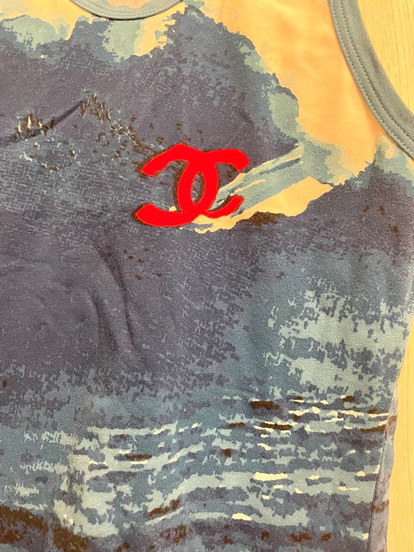 極美品 CHANEL シャネル サーフライン タンクトップ ノースリーブ