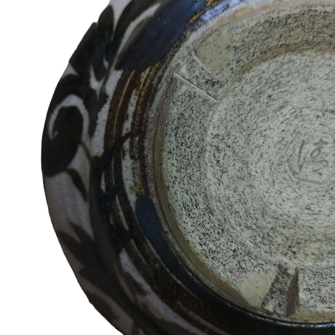 清水六兵衛　古鉄絵菓子皿　切欠高台