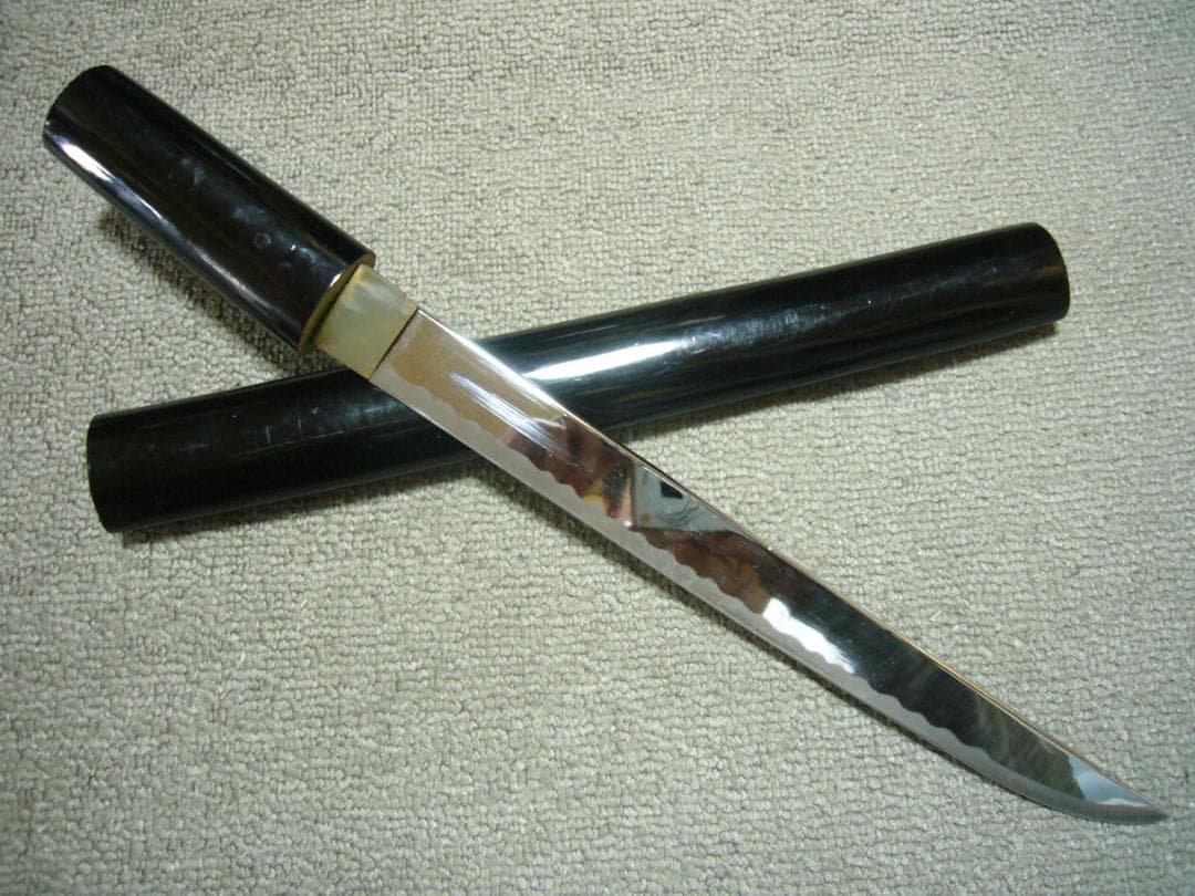 模造刀 短刀 黒塗り鞘 平造り 日本刀