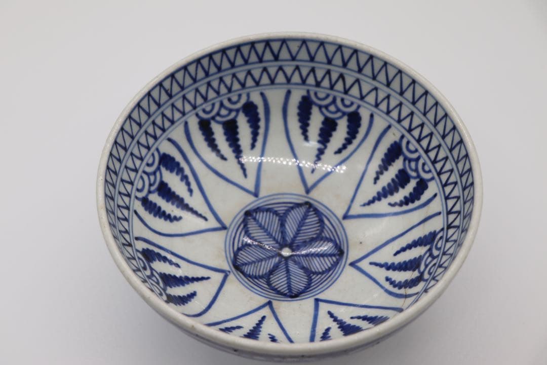 染付南京式碗　古染　アンティーク　送料込み1220