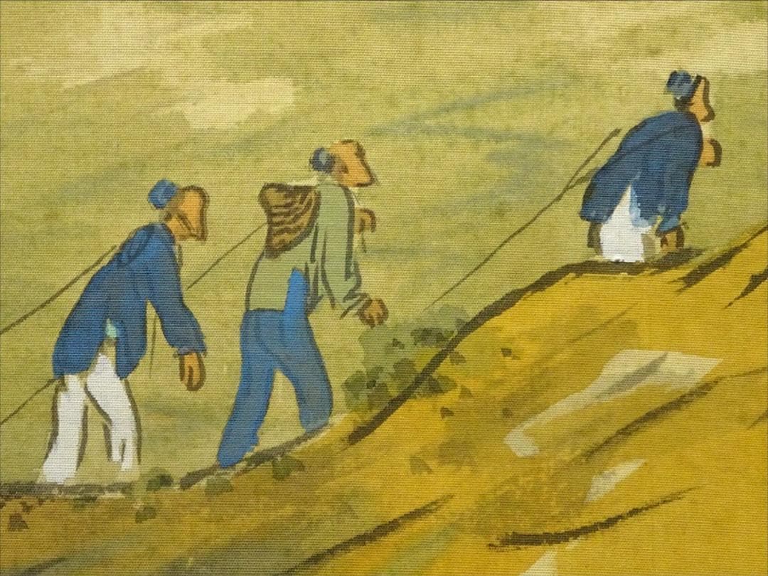 掛軸 井口華秋『支那山水図』中国山水 絹本 肉筆 無地箱付 掛け軸 a11204