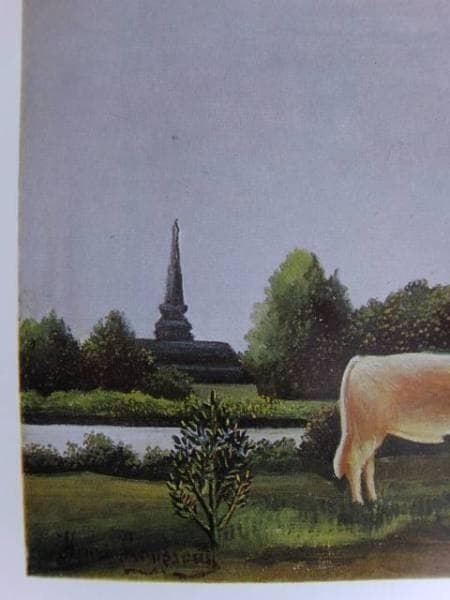 ルソー、牛のいる風景、希少額装用画集、新品額装付、状態良好