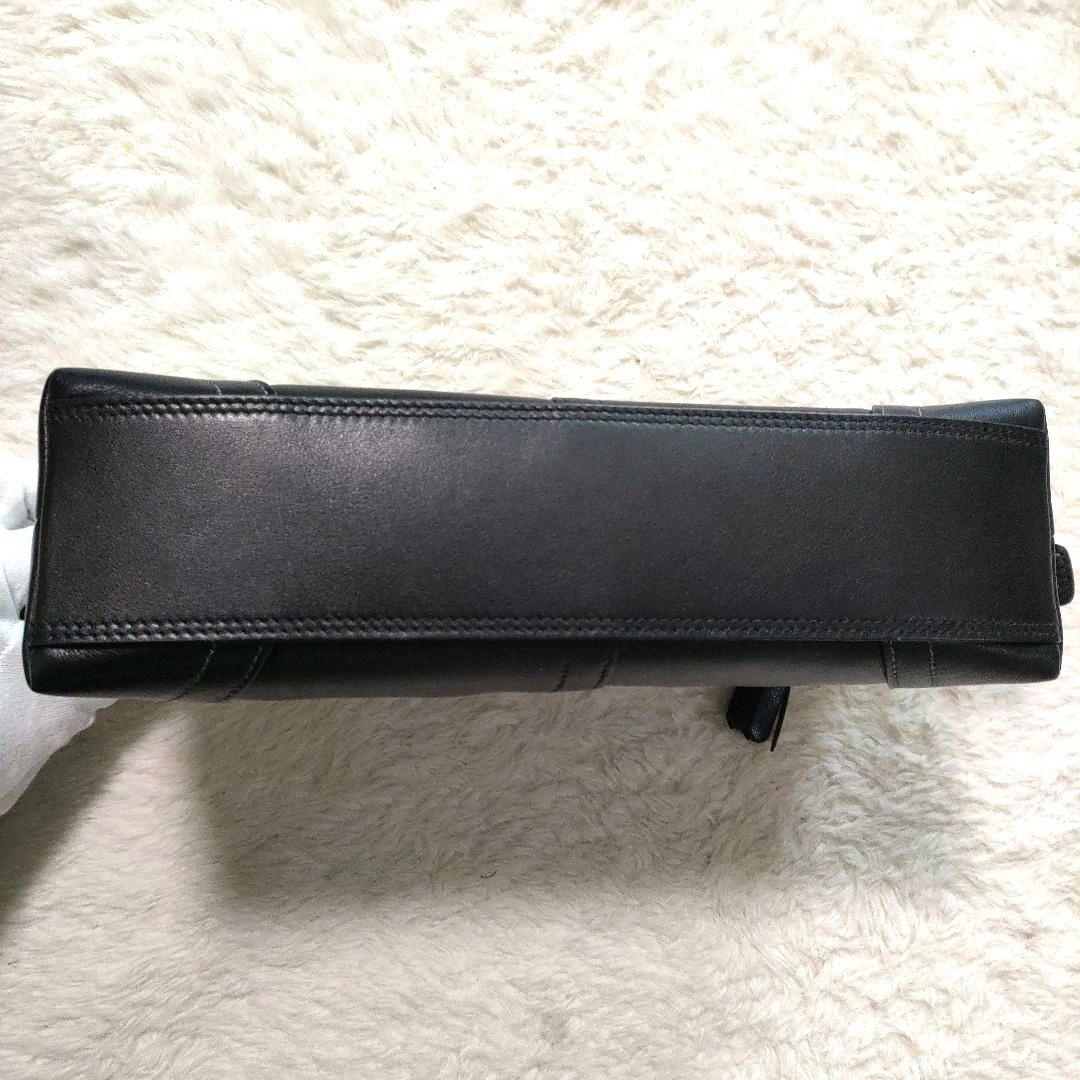 【美品】コーチ ワンショルダー アクセサリーポーチ 本革 タッセル ブラック