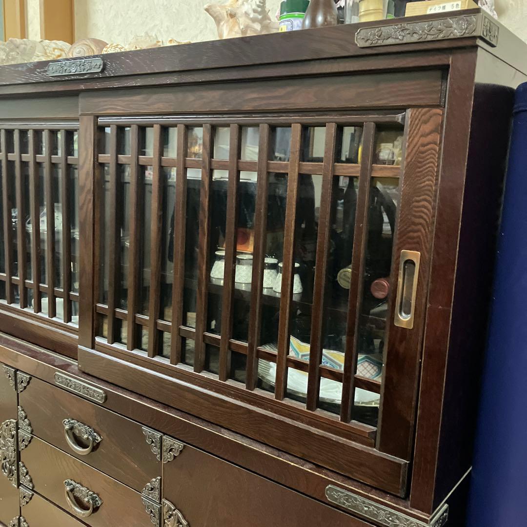 木製キャビネット 中型 ダークブラウン