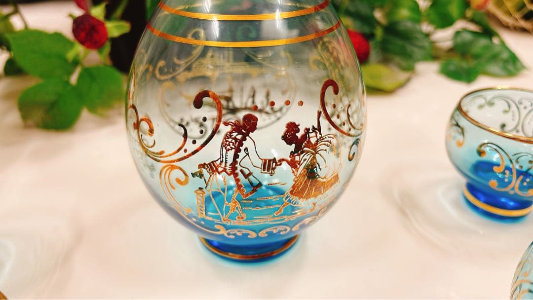 大幅値下げ！新品★未使用　ベネチアングラス5客&ボトルセット