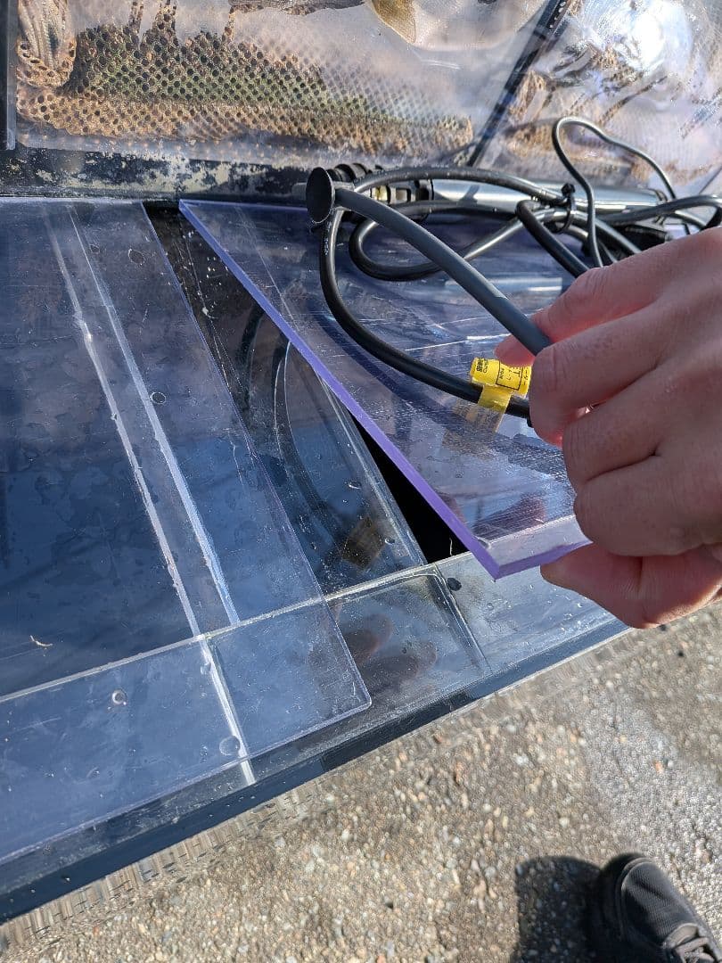 1200×450×450 4面ブラックアクリル水槽 +上部フィルターろ材等セット