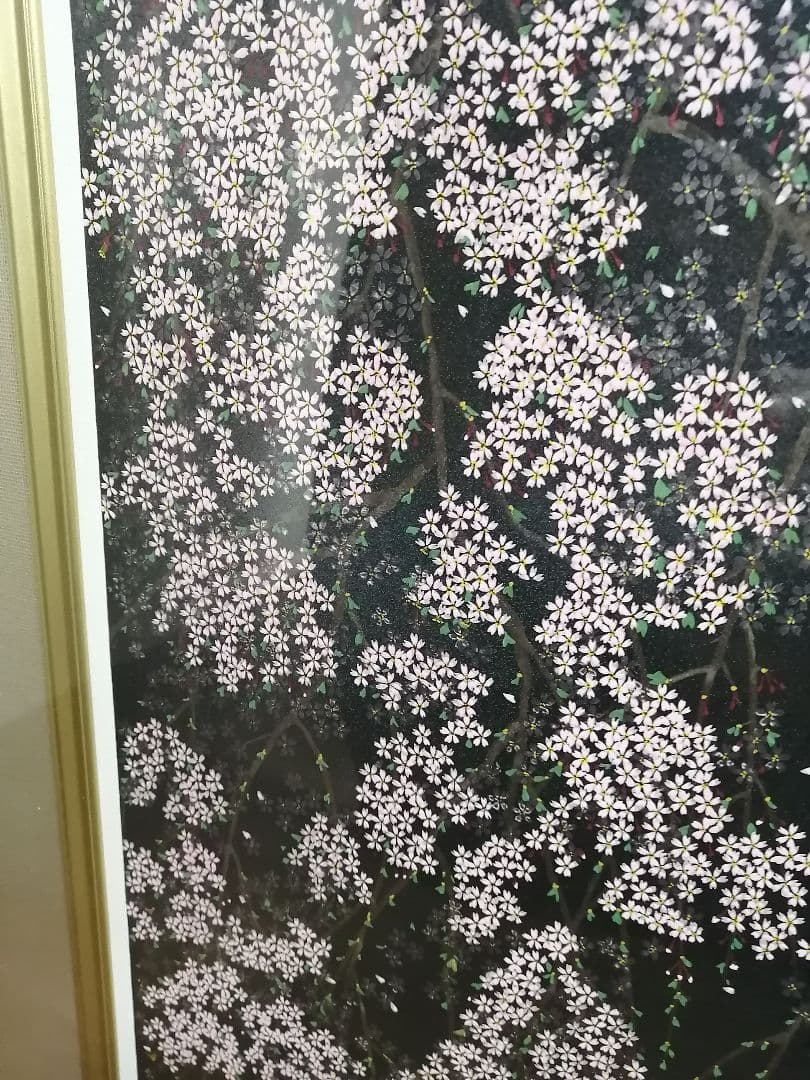 中島千波 「桜花春宵」リトグラフ　版画　桜　日本画　限定