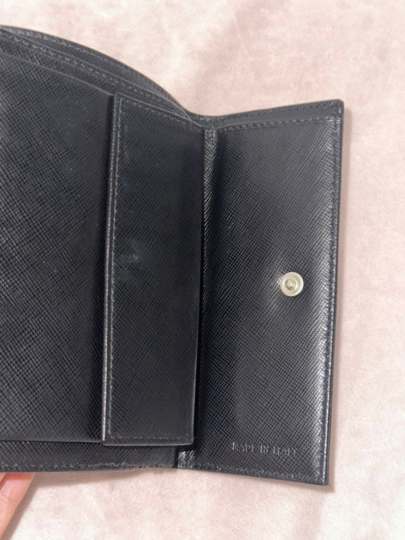 PRADA ミニ財布ナイロン三角プレート　サフィアーノ