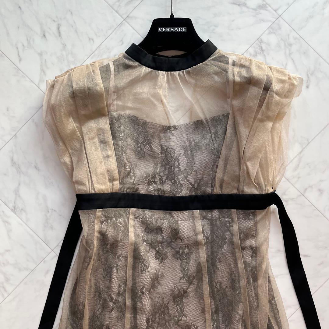 niana ニアナ　チュールレイヤードレースキャミワンピドレス　オケージョン　M