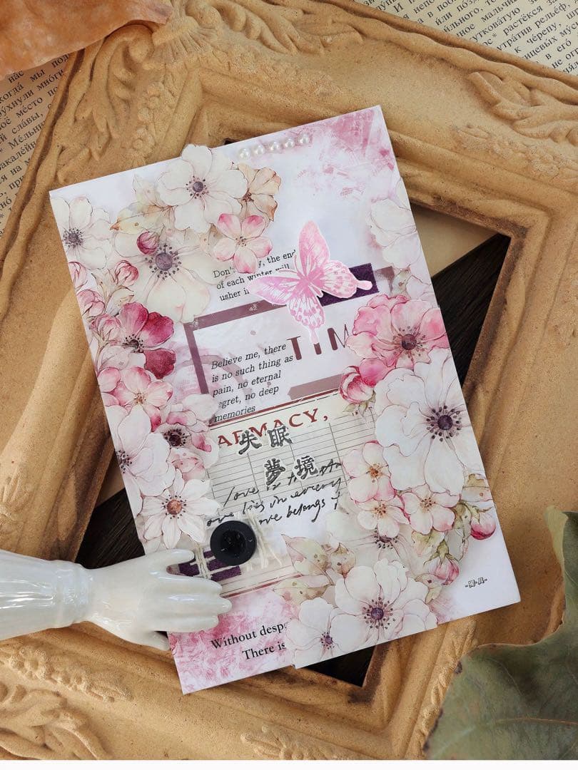 小白家文創《染花落》海外マスキングテープ　マステ 【2211】