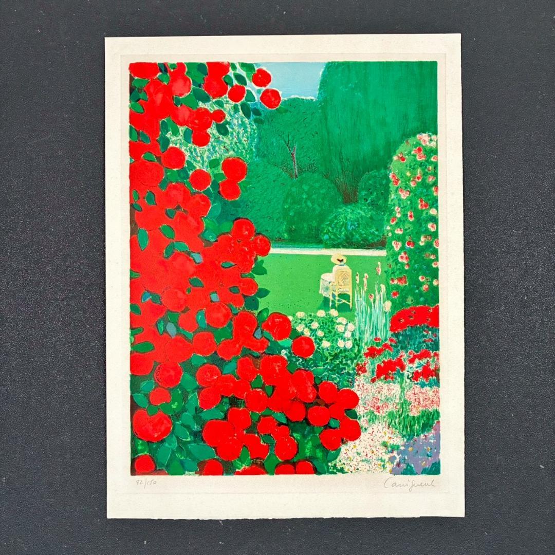 ジャン＝ピエール・カシニョール「赤い夏 まなざし」リトグラフ 直筆サイン入り