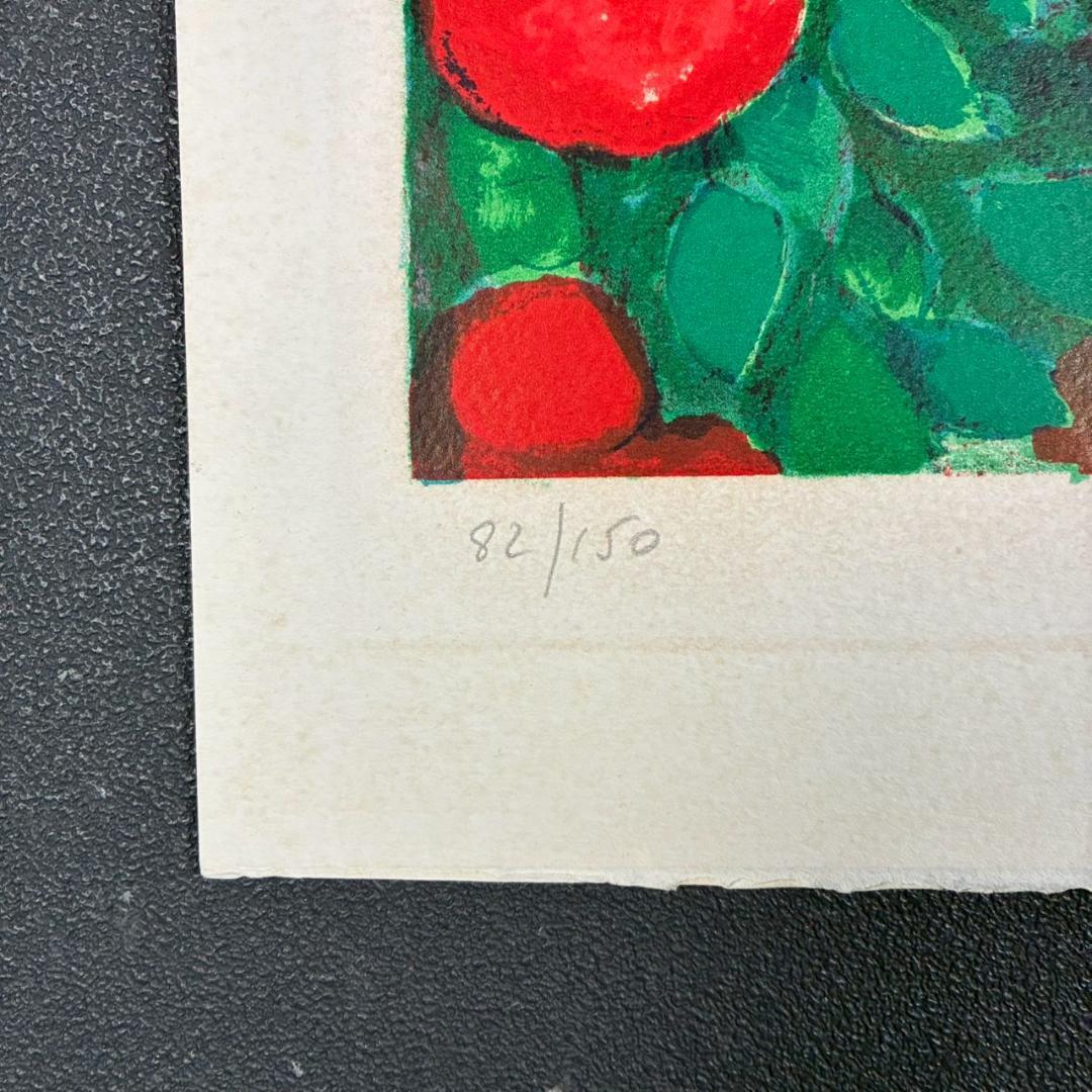 ジャン＝ピエール・カシニョール「赤い夏 まなざし」リトグラフ 直筆サイン入り