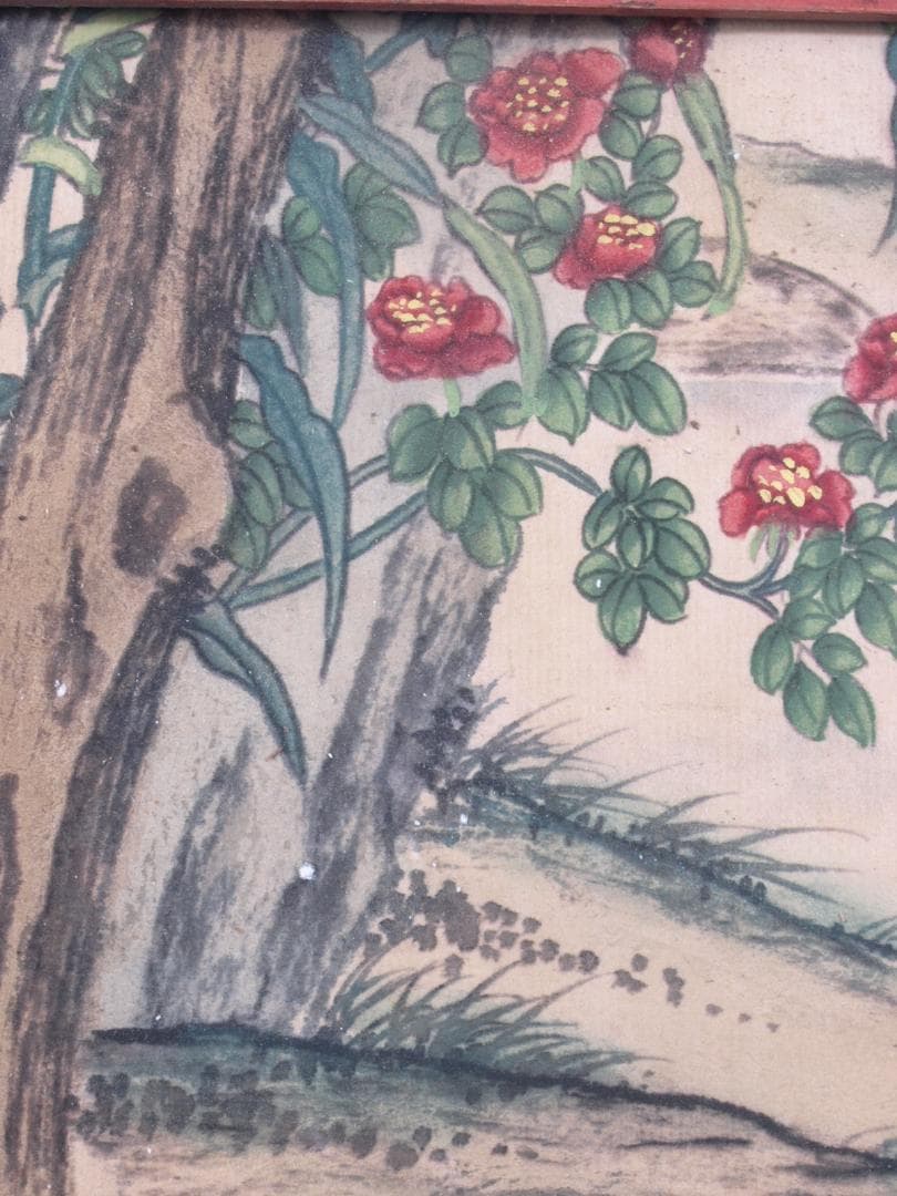 唐物　民間仕入れ品　清時代木製肉筆絵※激安骨董品R1600A5-2