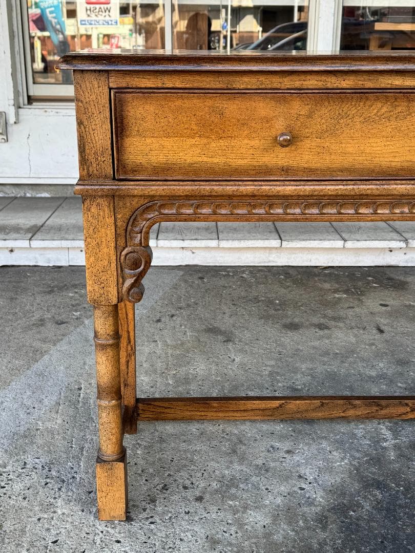 英国アンティークコンソールテーブル ホールテーブル 木製 オーク材 イギリス