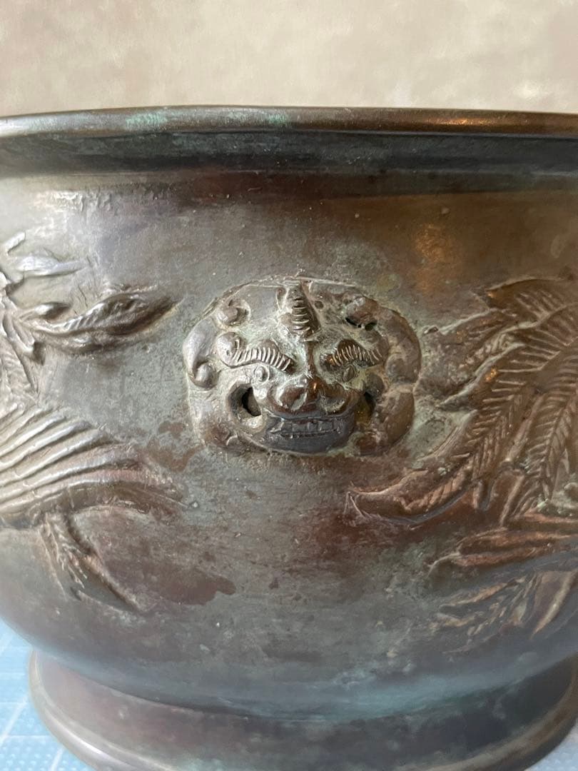 香炉？【m555 骨董品　銅　中国　唐銅　香炉　お香立　火鉢　手あぶり　レトロ】
