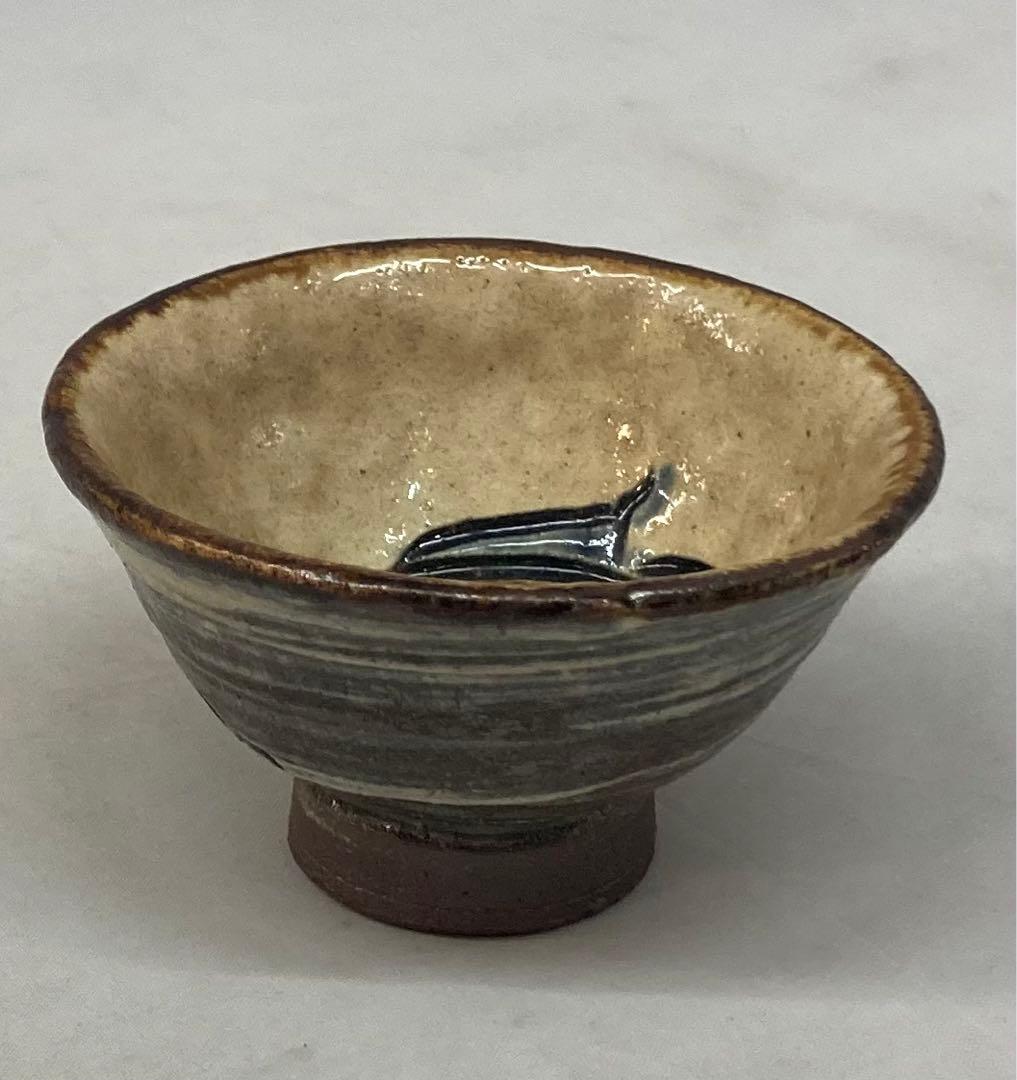 B162s  金城次郎作　徳利・盃セット　1組　壺屋焼　沖縄　人間国宝　酒器　魚