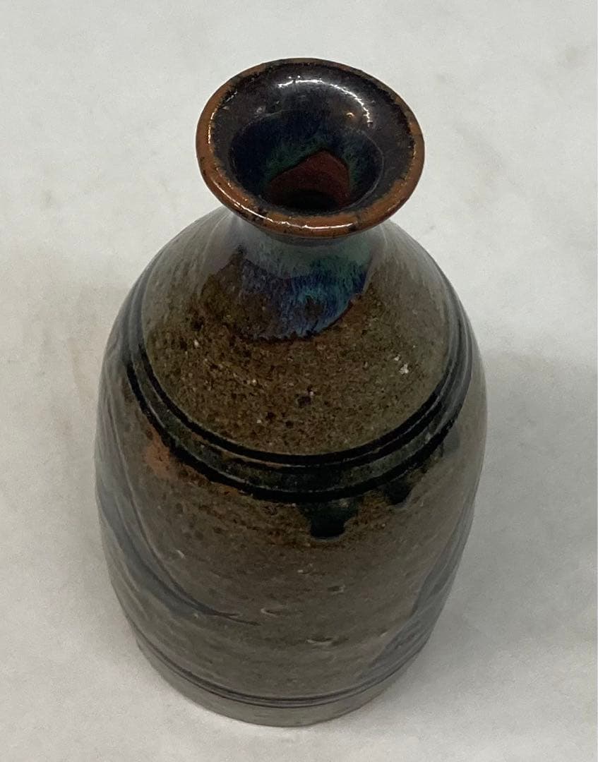 B162s  金城次郎作　徳利・盃セット　1組　壺屋焼　沖縄　人間国宝　酒器　魚