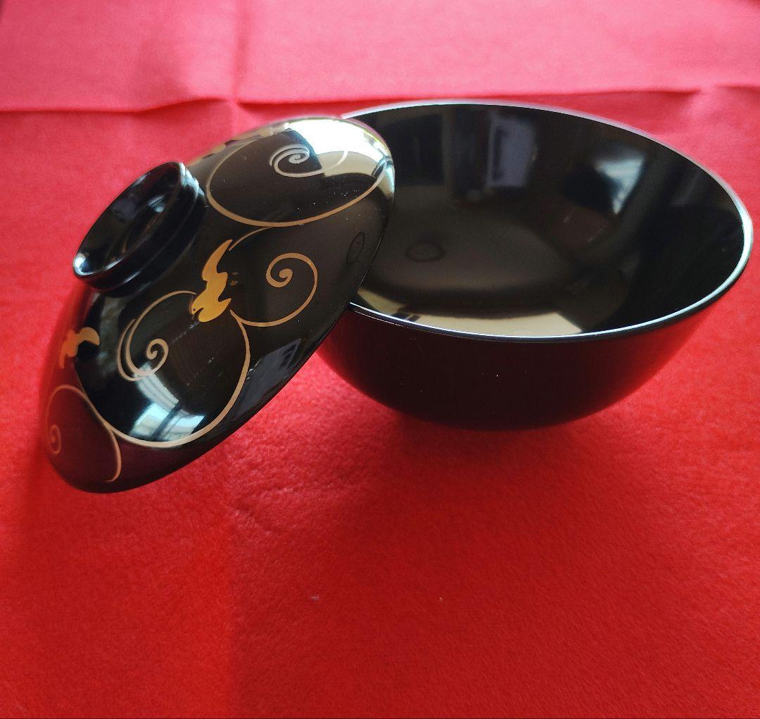 輪島塗漆器 吸い物椀 千鳥絵5個セット 金色の装飾