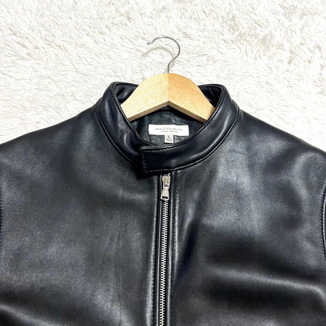✨美品✨ユナイテッドアローズ ラムレザー 本革 Lサイズ レザージャケット