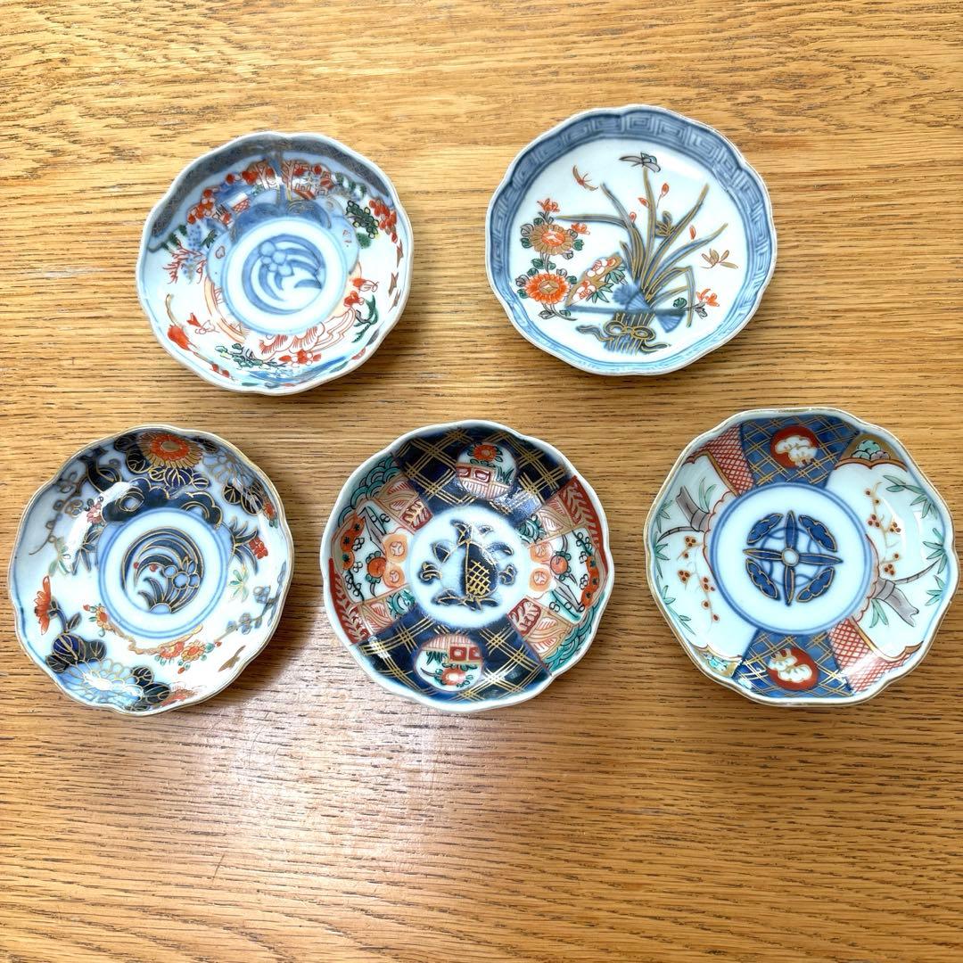古伊万里　金襴手　豆皿5枚セット　骨董