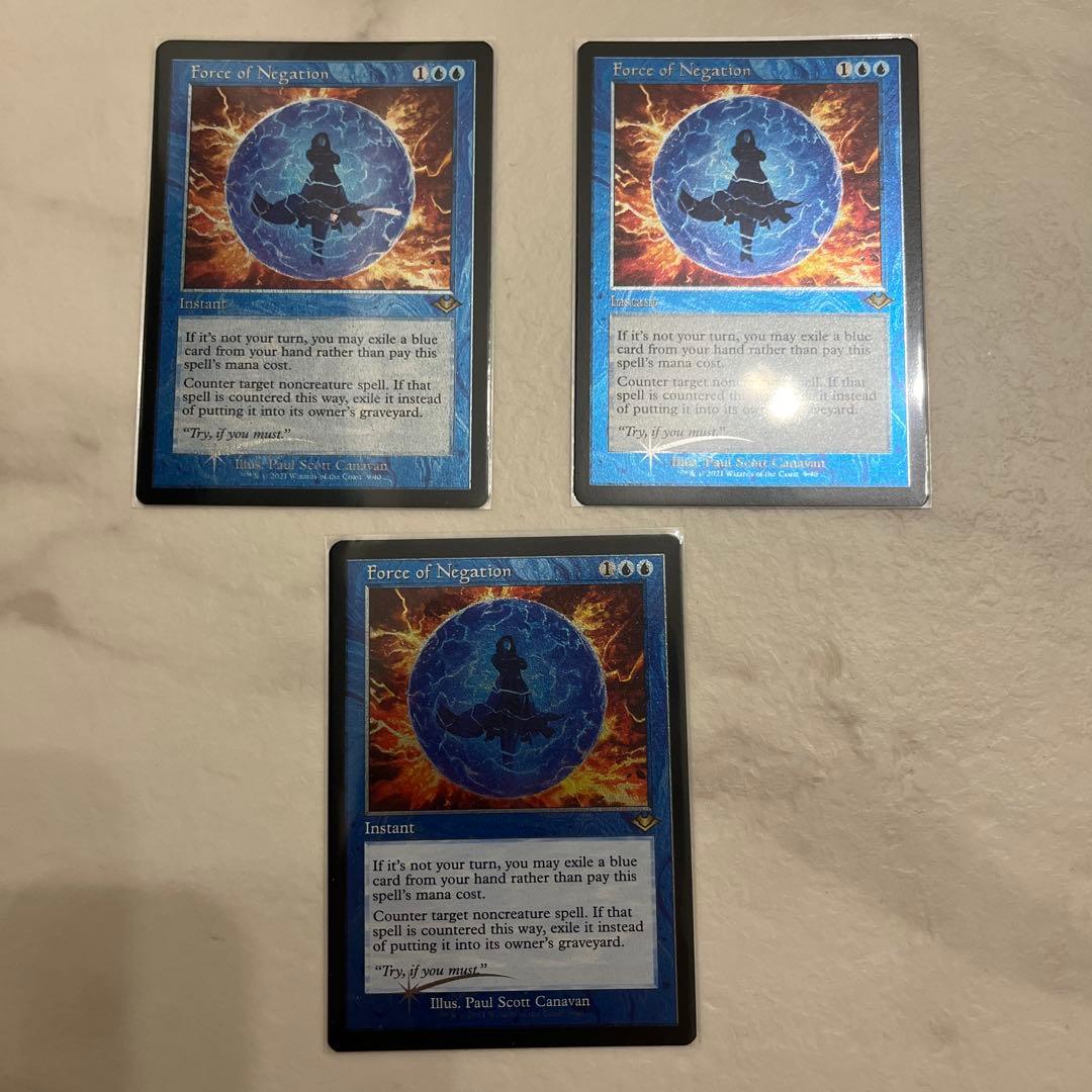 MTG 否定の力　旧枠 エッチング foil 英語　3枚