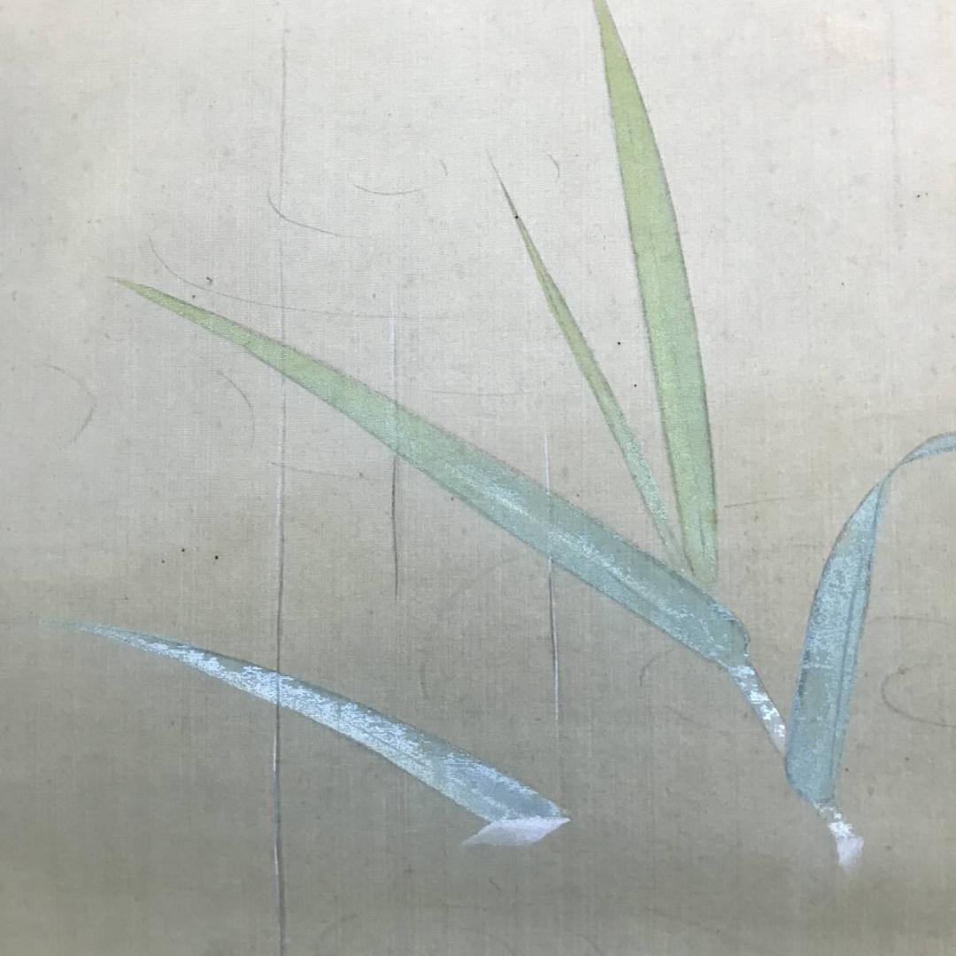 【真作】斎藤紫山/鯉図/コイ図/池畔雨情/掛軸/名家伝来/AD-143